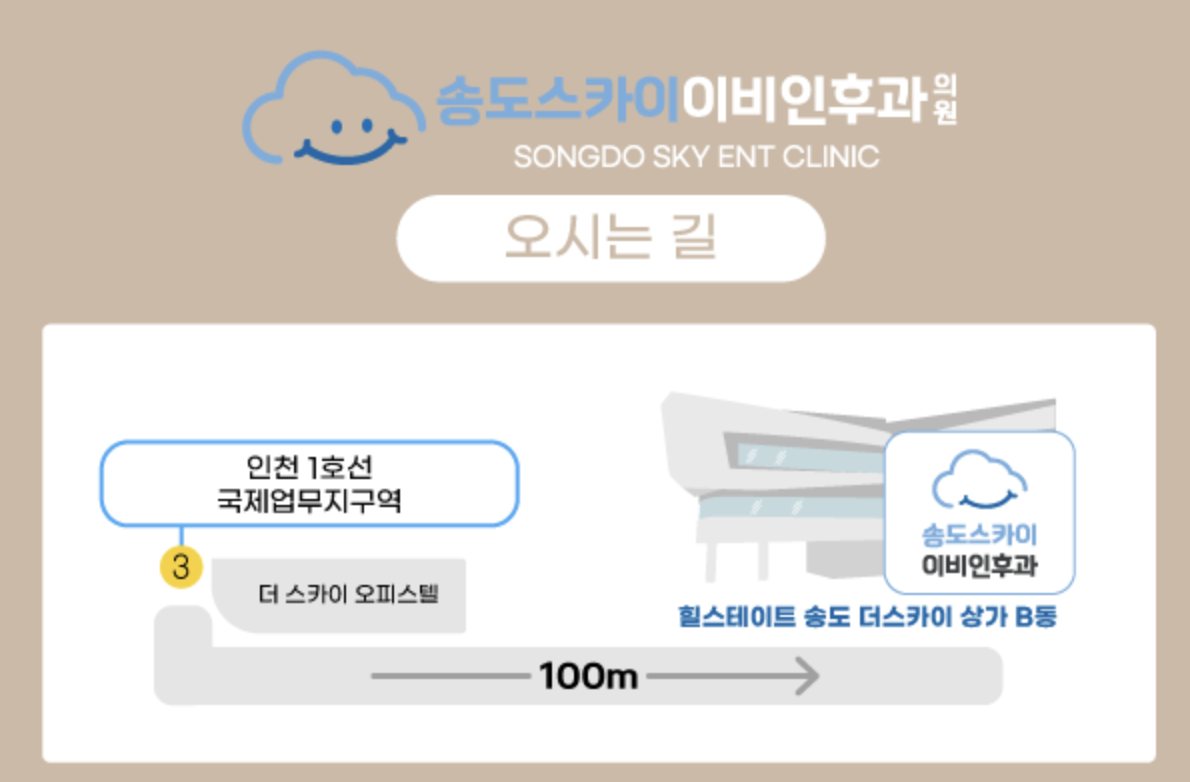송도스카이이비인후과 오시는 길 약도